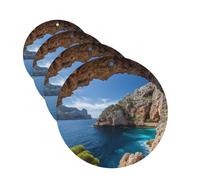 Arch in Mallorca Spain Car Air Fresheners Cards 4 Pcs Hanging Fragrance Scented Cards Long-Lasting Car Aromatherapy Tablets for Wardrobe Bathroom Car Interior Mirror Pendant Gifts