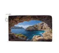 Arch in Mallorca Spain Coin Purse Mini Pouch Change Wallet with Keychain Portable Change Wallet Canvas Coin Bag