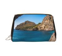 Arch in Mallorca Spain Print Makeup Bag Portable Leather Waterproof Cosmetic Bag Clutch Makeup Brush Bag (6.7x4.3in)