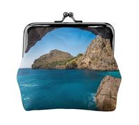 Arch in Mallorca Spain Print Print Coin Purse for Men Women Leather Kiss Lock Small Pouch Coin Wallet