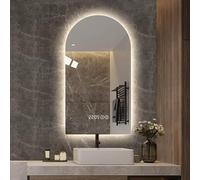 Arch LED Makeup Mirror 100/120cm Dimmable Backlit Bathroom Mirror Anti Fog Wall Mirror Frameless Design Ideal for Vanity Home Decor (Cut Down 70 * 100cm)