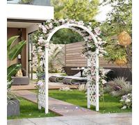 Arch Stand, Garden Trellis, Arbor with Double Fixation, Solid Wood, Quick Installation for Wedding, Dividing the Area, Climbing Plants, Photo
