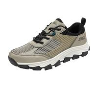 Arch Support Chunky Sneakers for Mens Mesh Breathable Lightweight Summer Wide Shoes Non Slip Grip Orthopedic Running Sneaker Comfortable Cushion Walking Shoe (Khaki, 9.5)