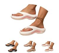 Arch Support Flip Flops for Women Plantar Fasciitis Orthopedic Sandals for Women Arch Support Walking Sandals Platform Recovery Flipflops Pillow Soft Summer Beach Shoes Non-slip Comfort Lightweight