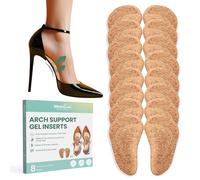 Arch Support Inserts Flat Feet - Welnove 8-Pair Gel Arch Support Insoles for Plantar Fasciitis, Foot Pain Fatigue Relief - Soft Arch Support Heel Pads Adhesive Fit Most Shoes, Men Women, 0.47" Height