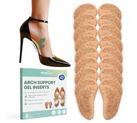 Arch Support Inserts Flat Feet - Welnove 8-Pair Gel Arch Support Insoles for Plantar Fasciitis, Foot Pain Fatigue Relief - Soft Arch Support Heel Pads Adhesive Fit Most Shoes, Men Women, 0.3" Height
