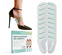 Arch Support Inserts Flat Feet - Welnove 8-Pair Gel Arch Support Insoles for Plantar Fasciitis, Foot Pain Fatigue Relief - Soft Arch Support Heel Pads Adhesive Fit Most Shoes, Men Women, 0.3" Height