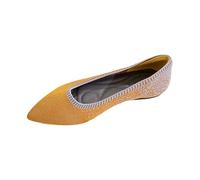 Arch Support Ladies Loafers Casual Slip on Womens Moccasin Slippers,Structured for Motorway Trips These Breathable Canvas Blend Casual Shoes are Engineered with Memory Foam Cushions Orange