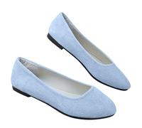 Arch Support Loafers Shoes for Women Comfortable Slip on Work Shoes,Built for Chilly Autumn Pavement Strolls These Fleece Lined Vegan Leather Moccasins Offer Reliable Anti Slip Bases Light Blue