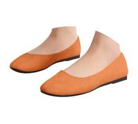 Arch Support Loafers Women Comfortable Slip on Moccasin Slippers Women,Experience Casual Pub Lunch Outings Wearing Smooth Synthetic Leather Slip Ons Supplying Durable Cushioning Layers Orange