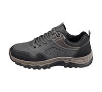 Arch Support Outdoor Trainers for Men's Orthopedic Waterproof Resistant Lightweight Cushioned Work Shoe Non Slip Mountain Trainer Travel Running Tennis Hiking Shoes (Grey, 6.5)