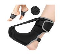 Arch Support Pads Plantar Fasciitis Night Splint Adjustable for Foot Drop Breathable Sbr Ankle Brace with Non-slip Straps Unisex Orthotic Pain Black 3 M