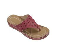 Arch Support Sandals for Women Flip Flops Clearance,Ladies Open Toe Sandals Beach Wedge Heel Orthopedic Slippers Summer Soft-Soled Non Slip Slides Washable Lightweight Shoes Thong UK Size 3-7.5