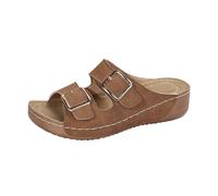 Arch Support Sandals for Women UK Low Wedge Orthopedic Plantar Fasciitis Sandals Casual Slip On Soft Sole Walking Shoes Leather Summmer Outdoor Slippers Slides Brown
