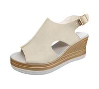 Arch Support Sandals Women Orthotic Wedge Size 3 Summer Heels For Women 2025 Wide Width Platform Sandals Women's Open Toe Buckle Ankle Strap Shoes Ladies Size 6 In Black (Gold 7.5)