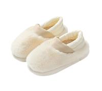 Arch Support Slippers Men's and Women's Autumn and Winter Warm with Wool Thickened All Wrapped Root Home Outdoor Cotton Shoes Cotton Mop Natural Reflections Slippers for Women (White, 38)