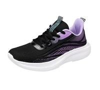 Arch Support Trainers Women Flat Shoes for Women UK Sports Shoes Spring Summer Autumn New Breathable Fashion Outdoor Lightweight Comfortable Running Travel Walking Womens Wedge Shoe Black 4.5