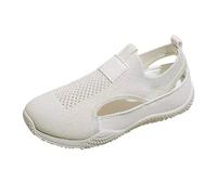 Arch Support Trainers Women Ladies Running Shoes Summer New Korean Version of The Hundred Mesh Breathable Hollow Leisure Small White Shoes Flat Bottom Plate Running Shoe for Women White 4.5