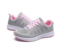 Arch Support Trainers Women Wide Fit Casual Lace up Athletic Sneakers Lightweight Low Top Fashion Trainers Comfortable Memory Foam Walking Shoes Non Slip Round Toe Sport Shoes with Besh (Grey, 4)