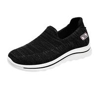 Arch Support Trainers Women Wide Fit Comfortable Low Top Jogging Shoes Casual Plantar Fasciitis Orthotic Sneakers Lightweight Casual Nursing Wedge Fashion Trainers Non Slip Arch Support (Black, 6.5)
