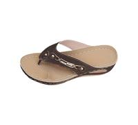 Arch Support Wedge Flip Flops Toe Post Slip on Sandals for Walking Daily Wear Relief Use Short Walks Riveted Strap Textured Insole Padded Footbed Breathable Lining Durable Structure Non Skid Base