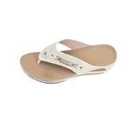 Arch Support Wedge Flip Flops Toe Post Slip on Sandals for Walking Daily Wear Relief Use Short Walks Riveted Strap Textured Insole Padded Footbed Breathable Lining Durable Structure Non Skid Base