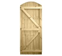 Arch Top Wooden Garden Gate, 6ft x 2.5ft Feather Edge Fully Framed Door