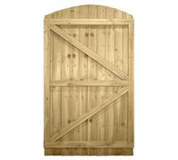 Arch Top Wooden Garden Gate, 6ft x 3.5ft Feather Edge Fully Framed Door | 180cm High x 105cm Wide, Heavy Duty, Overlapped Treated Timber, Paintable, Pedestrian Rear Gate, for Home Side Entrance