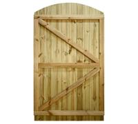 Arch Top Wooden Garden Gate, 6ft x 3.5ft T&G Fully Framed Timber Side Door