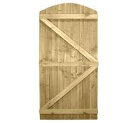 Arch Top Wooden Garden Gate, 6ft x 3ft Feather Edge Semi-Braced Door | 180cm High x 90cm Wide, Overlapped Treated Timber, Paintable/Stainable, Pedestrian Rear Gate, for Home Side Entrance & Sheds