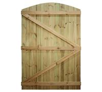Arch Top Wooden Garden Gate, 6ft x 4ft T&G Semi-Braced Timber Side Door