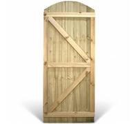 Arch Top Wooden Garden Gate 6x2.5ft - Feather Edge Fully Framed Treated Timber Door, H:6ft x W:2.5ft Ideal for Outdoor Pathway Home Access (High: 180cm x Wide: 75cm)
