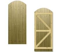 Arch Top Wooden Garden Gate 6x2.5ft - Tongue & Groove Fully Framed Treated Timber Door, H:6ft x W:2.5ft Ideal for Outdoor Pathway Home Access (High: 180cm x Wide: 75cm)