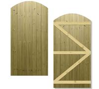 Arch Top Wooden Garden Gate 6x3ft - Tongue & Groove Semi-Braced Treated Timber Door, H:6ft x W:3ft Ideal for Outdoor Pathway Home Access (High: 180cm x Wide: 90cm)