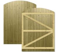 Arch Top Wooden Garden Gate 6x4.5ft - Tongue & Groove Fully Framed Treated Timber Door, H:6ft x W:4.5ft Ideal for Outdoor Pathway Home Access (High: 180cm x Wide: 135cm)