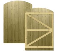 Arch Top Wooden Garden Gate 6x4ft - Tongue & Groove Fully Framed Treated Timber Door, H:6ft x W:4ft Ideal for Outdoor Pathway Home Access (High: 180cm x Wide: 120cm)