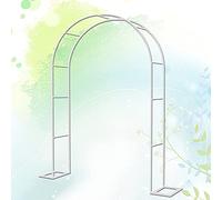 Arch Trellis for Climbing Plants, Galvanized Arches 1.2M to 3.5M, White, 160Cm Wide x 220Cm High, Pfect Support for Vines and Flows, Litobnx, Weiß, B200 * H240cm