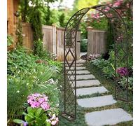 Arch Trellis for Climbing Plants, White Arches for Roses, 140320 cm Wide, Sturdy Metal Arch with Base and Ground Stakes, Outdoor Support for Vines and Flows, Litobnx, Braune, W300 * H230 cm
