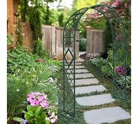Arch Trellis for Climbing Plants, White Arches for Roses, 140320 cm Wide, Sturdy Metal Arch with Base and Ground Stakes, Outdoor Support for Vines and Flows, Litobnx, Grün, W300 * H230 cm