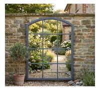 Arch Window Grey Plastic Grid Wall Mirror 76x50Cm