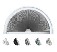 Arch Window Shade Blackout Cellular Shades Half Circle Moon Window Covering No Drill Honeycomb Cordless Blinds for Indoor Window Room Darkening Easy Install Light Blocking Blinds (1, Grey, 48x24inch)