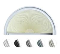 Arch Window Shade Blackout Cellular Shades Half Circle Moon Window Covering No Drill Honeycomb Cordless Blinds for Indoor Window Room Darkening Easy Install Light Blocking Blinds (1, Beige, 36x18inch)