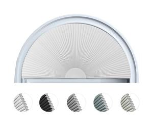 Arch Window Shade Blackout Cellular Shades Half Circle Moon Window Covering No Drill Honeycomb Cordless Blinds for Indoor Window Room Darkening Easy Install Light Blocking Blinds (1, White, 48x24inch)