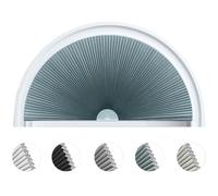 Arch Wndow Shade Blackout Cellular Shades Half Circle Moon Window Covering No Drill Honeycomb Cordless Blinds for Indoor Windows Room Darkening Easy Install Light Blocking Blinds (1, Blue, 48x24inch)