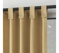 Archaeo Cotton Blend Button Tab Top Curtain Panel, 40" x 84, Camel