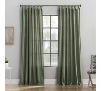 Archaeo Washed Cotton Twist Tab Curtain, 52" x 84", Moss Green