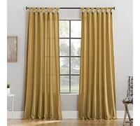 Archaeo Washed Cotton Twist Tab Curtain, 52" x 84", Mustard Yellow