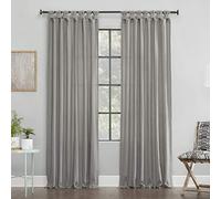 Archaeo Washed Cotton Twist Tab Curtain, 52" x 84", Silver Gray