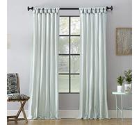 Archaeo Washed Cotton Twist Tab Curtain, 52" x 95", Seafoam Green