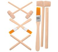 Archaeological Digging Tools Set, Includes Small Wooden Hammers + Wooden Chisels + Small Brushes, 3 Sets Total 9 Pcs, Perfect for Kids' Play & Educational Experiments, Archaeological Digging Tools Set